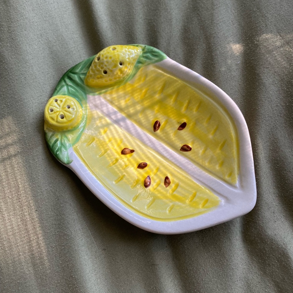 Lemon-Shaped Ceramic Dish